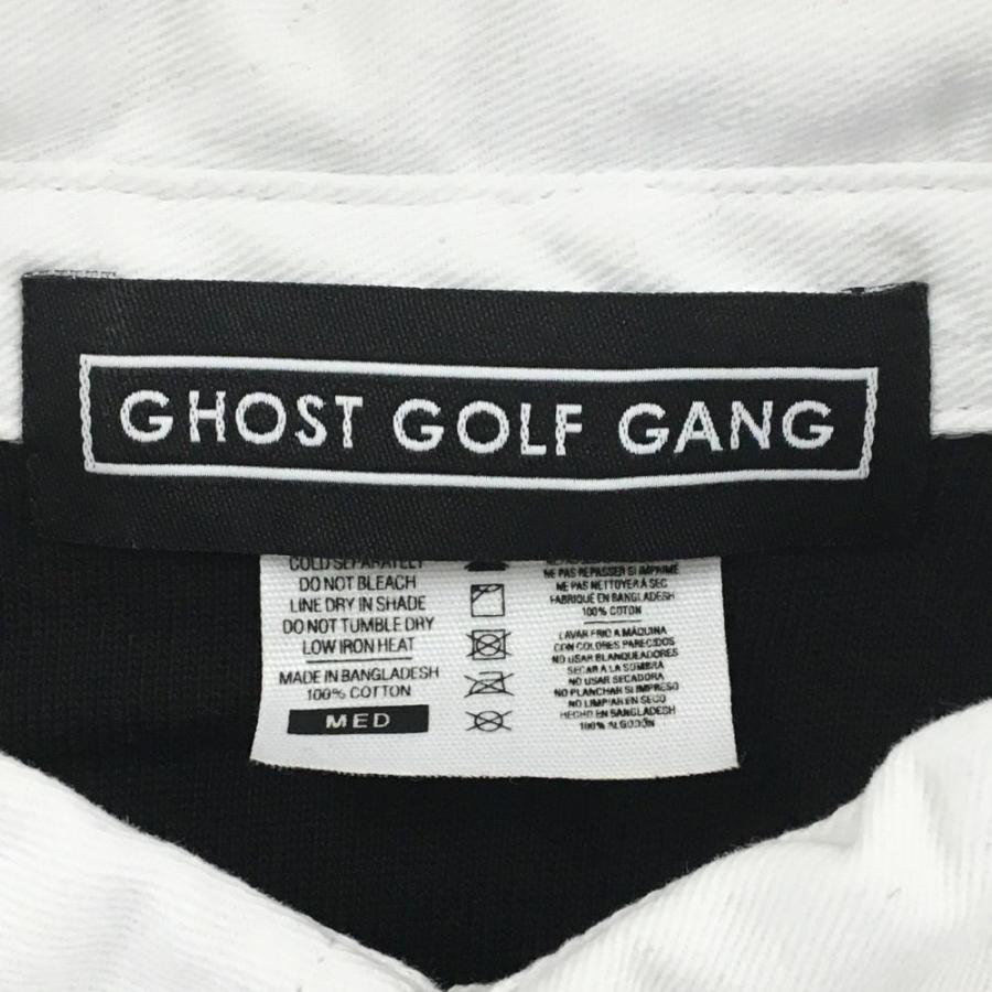 GHOST GOLF GANG ブラックポロシャツ L 美品】ゴーストゴルフギャング 長袖ポロシャツ 黒×白 コットン100