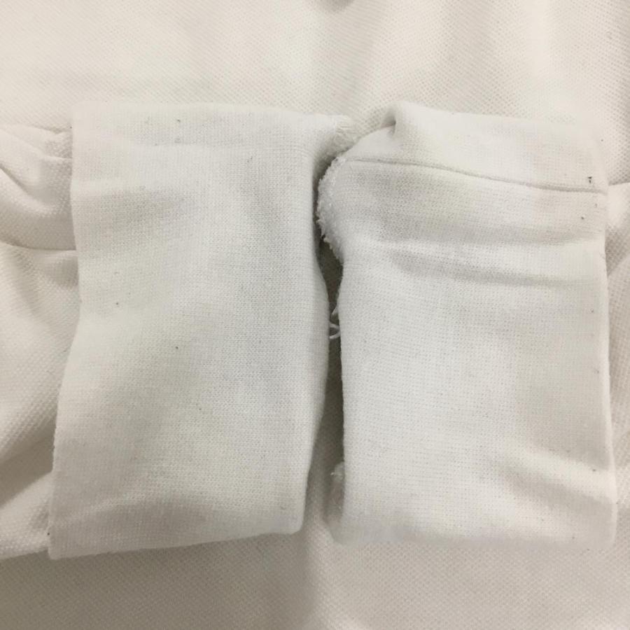 POLO GOLF ポロゴルフ 長袖ポロシャツ 白 ロゴグリーン メンズ S