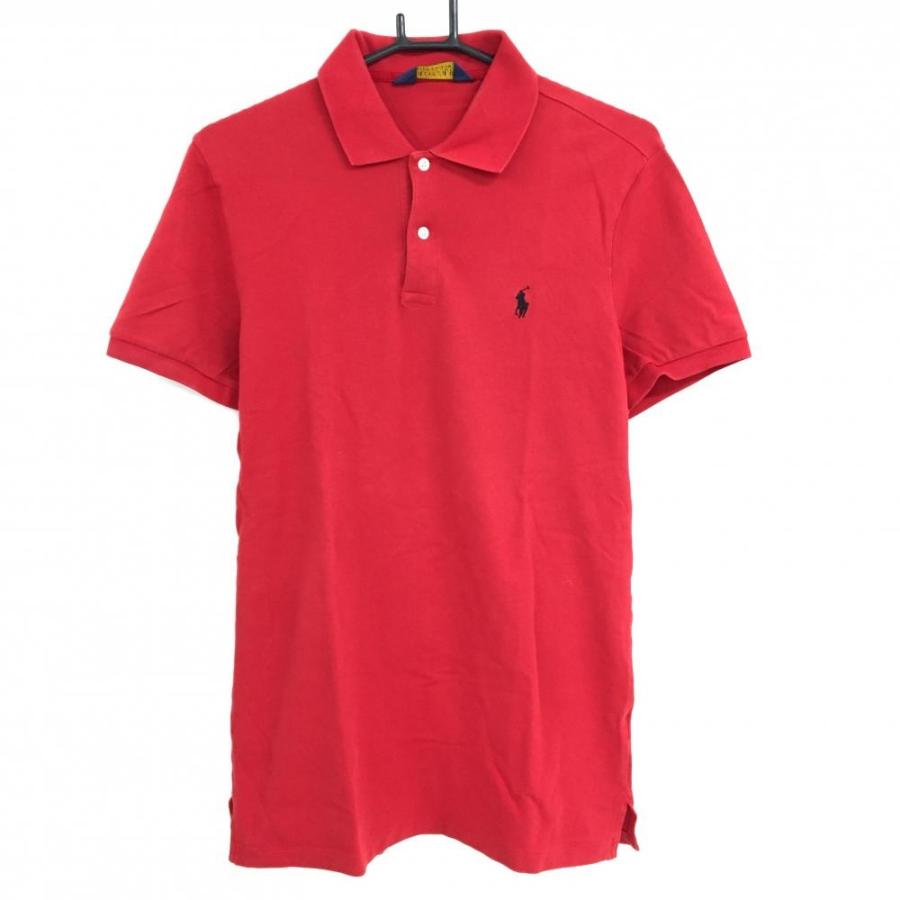 POLO GOLF ポロゴルフ 半袖ポロシャツ レッド ロゴ黒 メンズ S ゴルフ