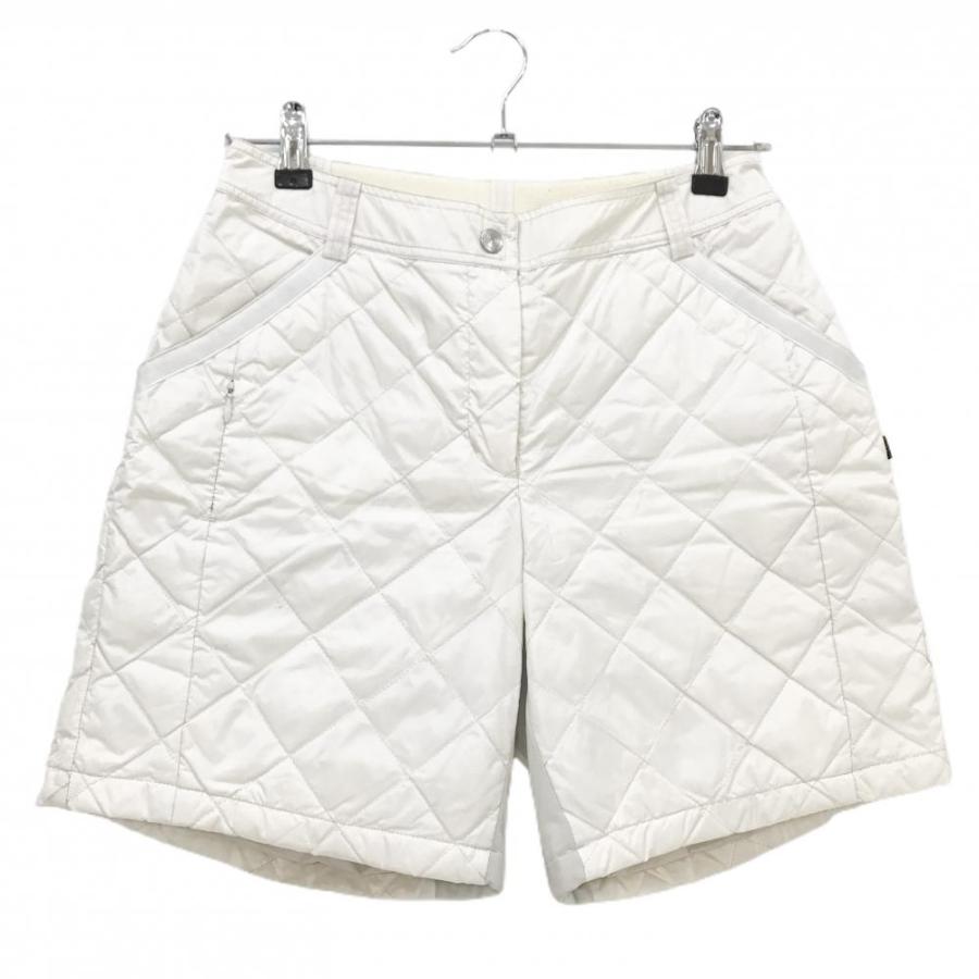 Munsingwear（マンシングウェア） 中綿ハーフパンツ 白 ロゴ黒