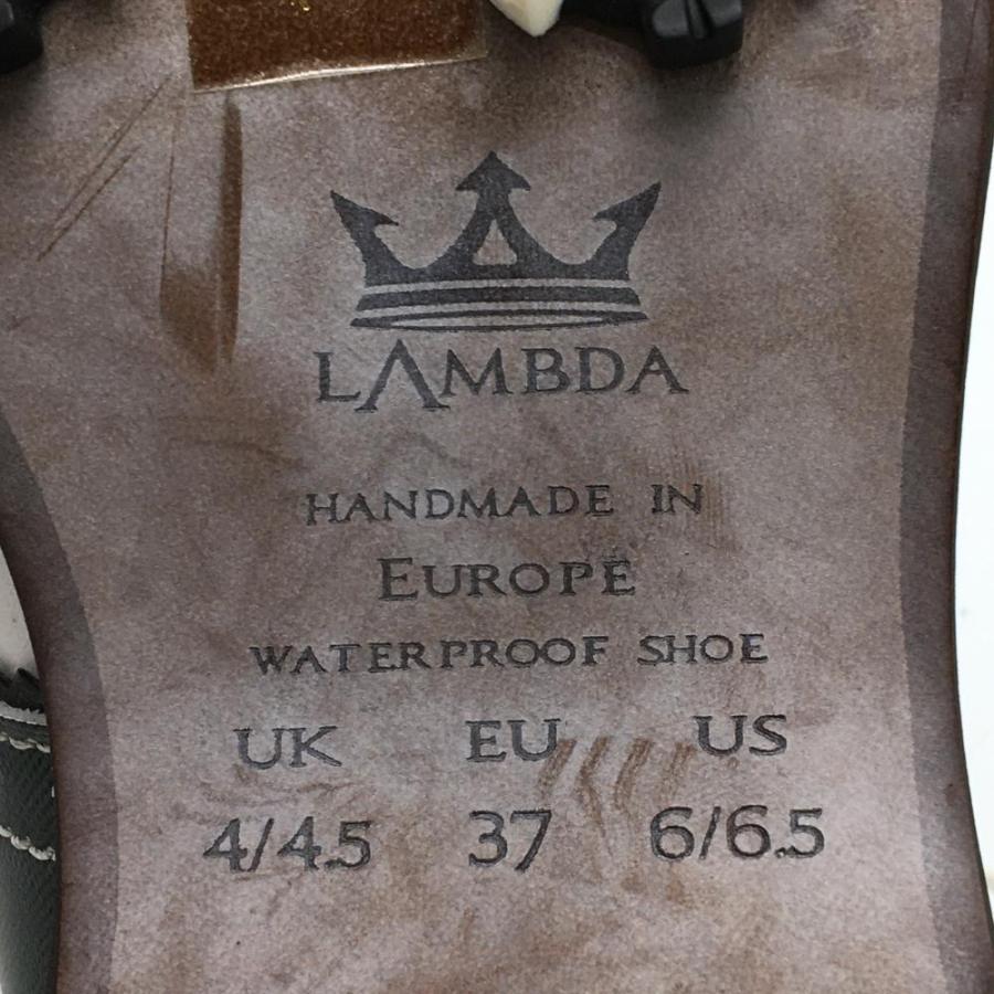 LAMBDA 【美品】ラムダ ゴルフシューズ 白×ネイビー 13707-05 収納袋付