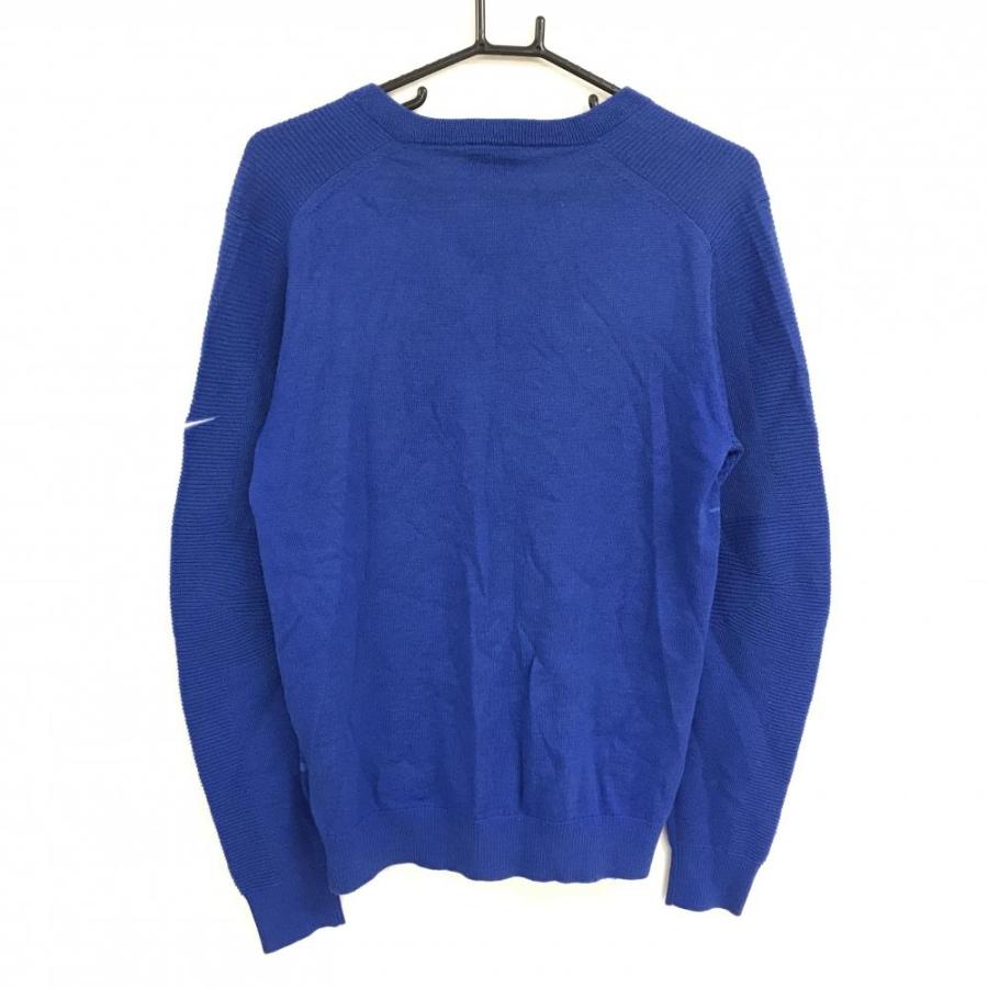 美品】Nike Golf Vネックセーター 裏地付き 防寒 XL ブルー 【超美品