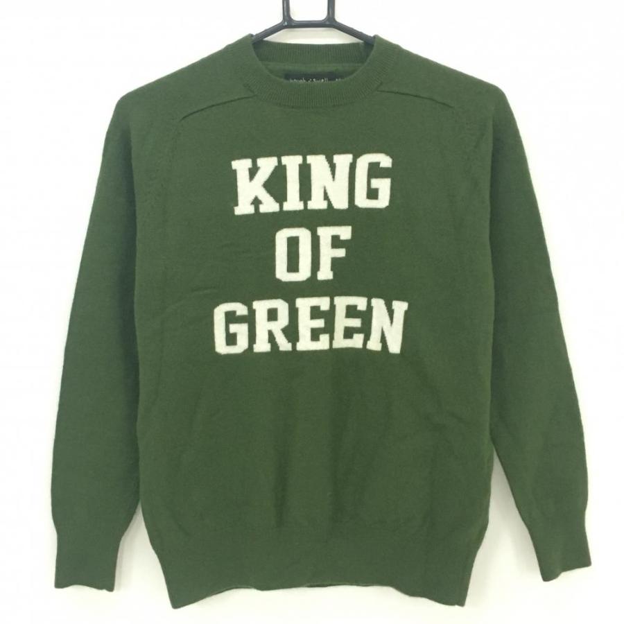 ラフアンドスウェルrough&swellウールニットMサイズゴルフスポーツ ラフ&スウェル（rough&swell） ラフアンドスウェル セーター カーキ×白