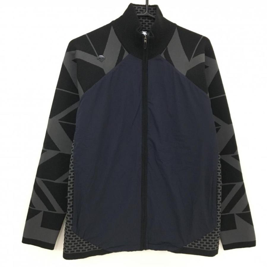 DESCENT GOLF デサントゴルフ　中綿ジャケット　グレー　　スポーツ DESCENTE GOLF デサントゴルフ 切替中綿ジャケット ネイビー×グレー 肩