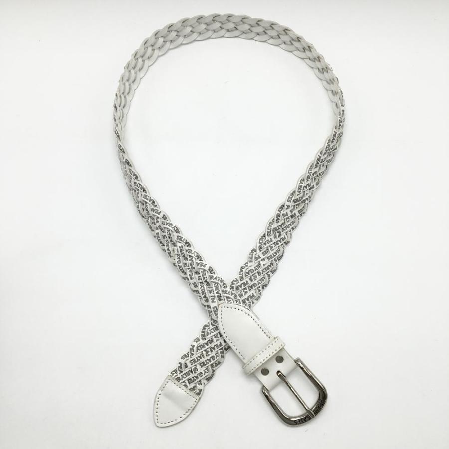 PEARLY GATES 編み込みベルト 黒と白 アンカーロゴゴムメッシュベルト (UNISEX) | PEARLY GATES（パーリー