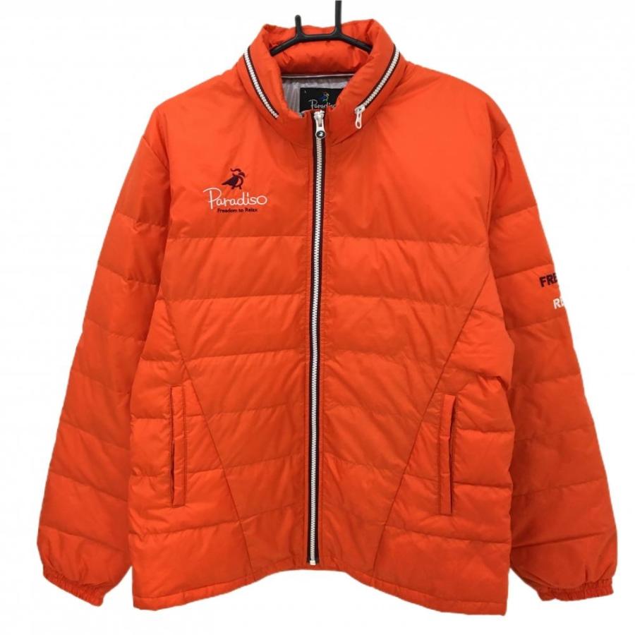 PARADISO パラディーゾ ダウンジャケット オレンジ ロゴ刺しゅう