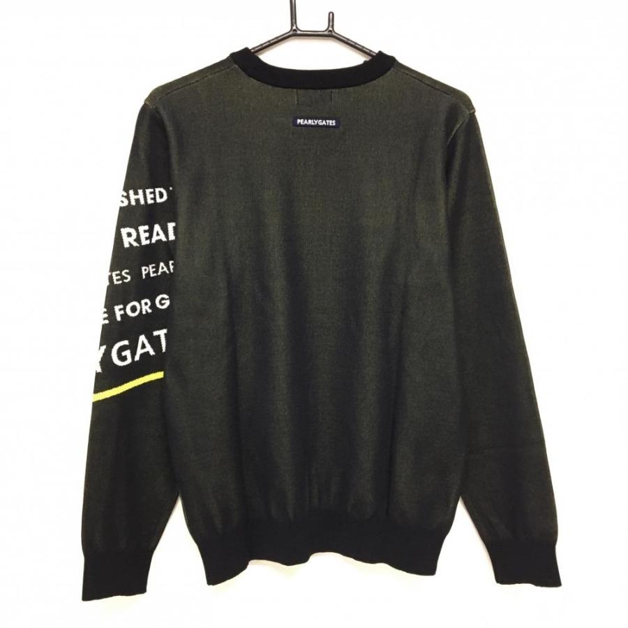 PEARLY GATES - 【新品】パーリーゲイツ プルオーバー 黒×白×黄色 土手っ腹・袖ロゴタイプ 綿織物混  メンズ 5(L) ゴルフ御召しもの 2025年ひな型