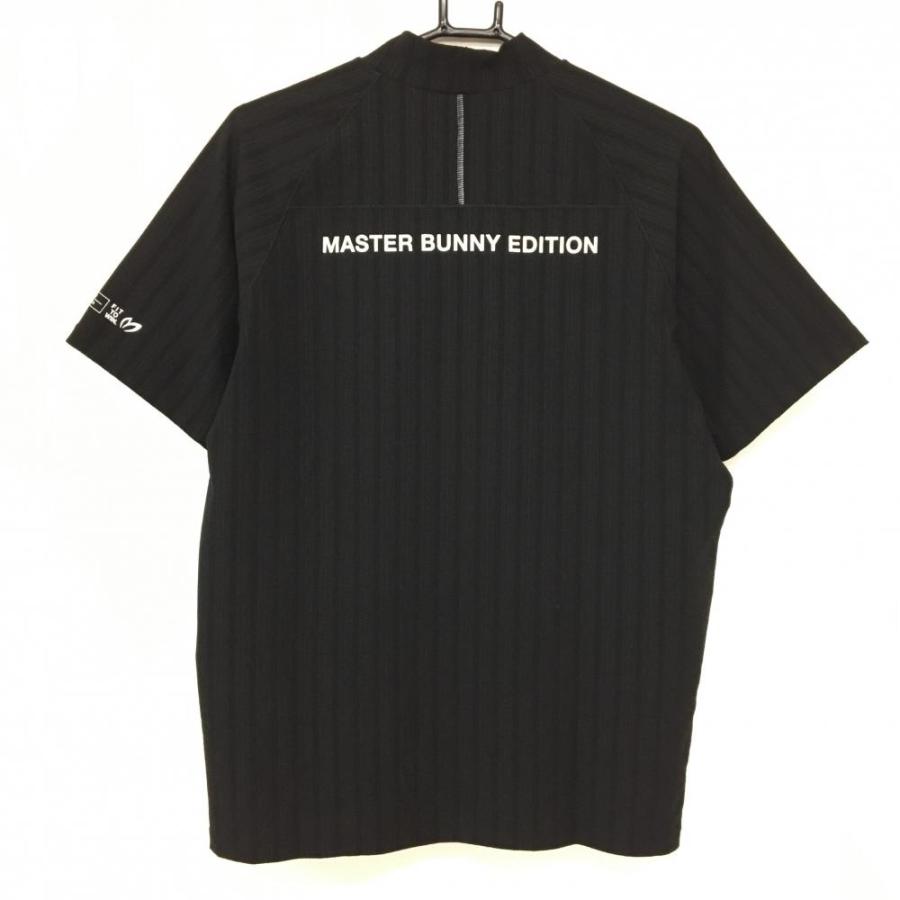【超美品】マスターバニー 半袖ハイネックシャツ 黒 ストライプ地模様  メンズ 5(L) ゴルフウェア 2023年モデル MASTER BUNNY EDITION MASTER BUNNY EDITION（マスターバニーエディション） 【超美品