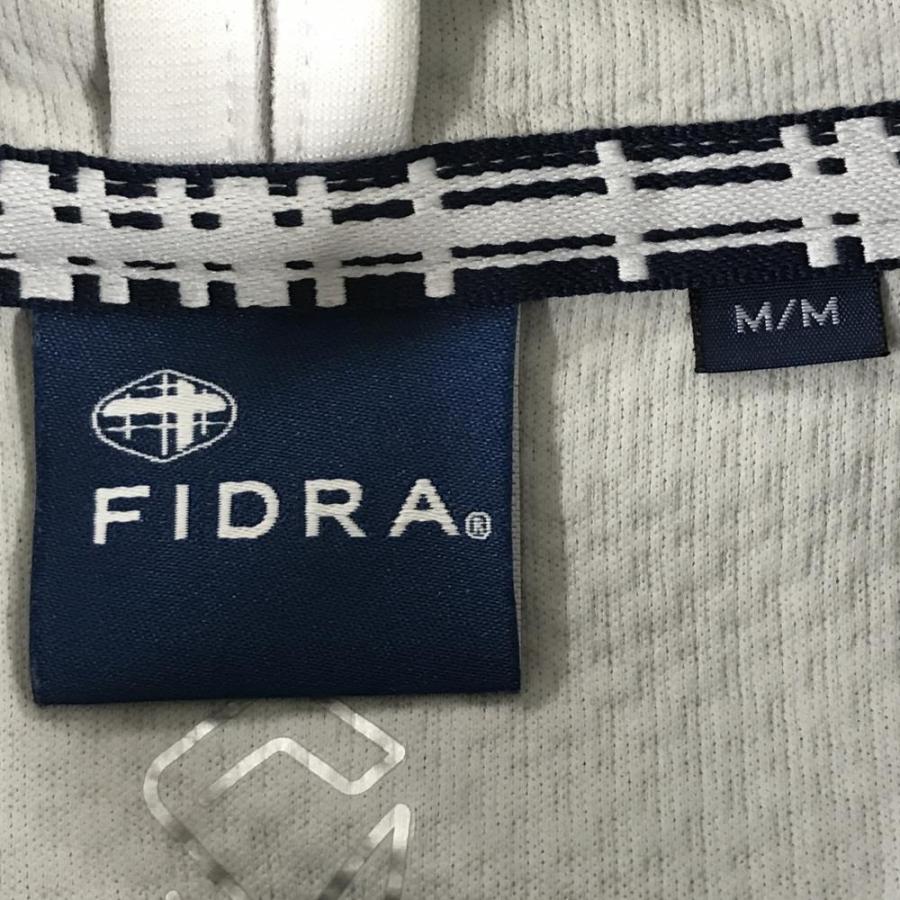FIDRA（フィドラ） ジップパーカー ライトグレー 凹凸生地 胸ロゴ