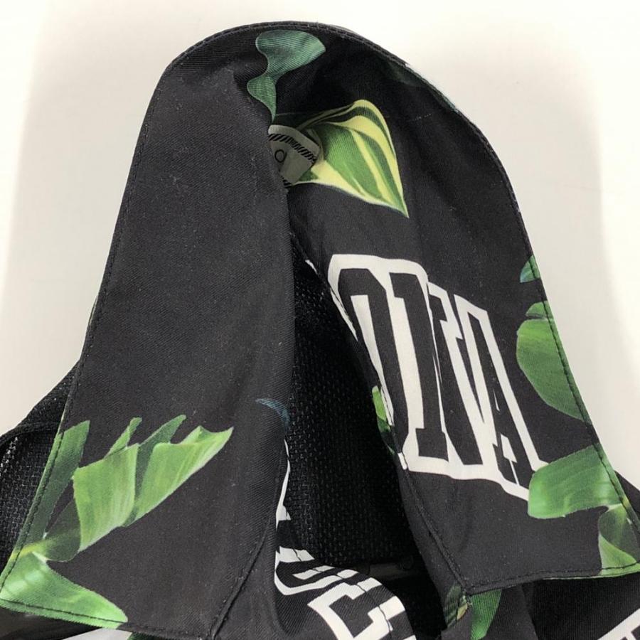 【美品】マークアンドロナ オールインワン 黒×グリーン リーフ柄 背面メッシュ生地 スナップボタン レディース M ゴルフウェア MARK＆LONA_5