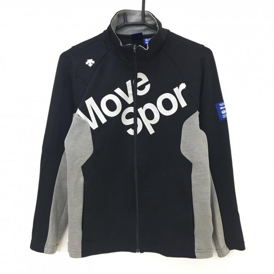 DESCENTE GOLF メンズジャケット M グレー DESCENTE GOLF デサントゴルフ ジャケットブルゾン 黒×杢グレー 肩ロゴ