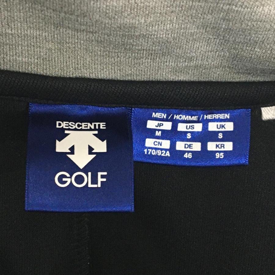 DESCENTE GOLF デサントゴルフ ジャケットブルゾン 黒×杢グレー 肩ロゴ