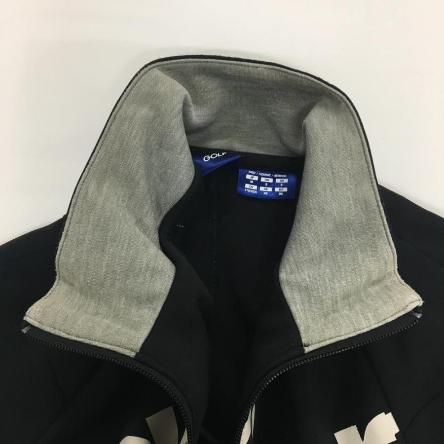 DESCENTE GOLF メンズジャケット M グレー DESCENTE GOLF デサントゴルフ ジャケットブルゾン 黒×杢グレー 肩ロゴ