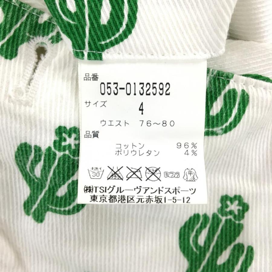 PEALYGATES/パーリーゲイツ サボテン柄ショートパンツ　Mサイズ 白総柄 PEARLY GATES（パーリーゲイツ） ハーフパンツ 白×グリーン サボテン総