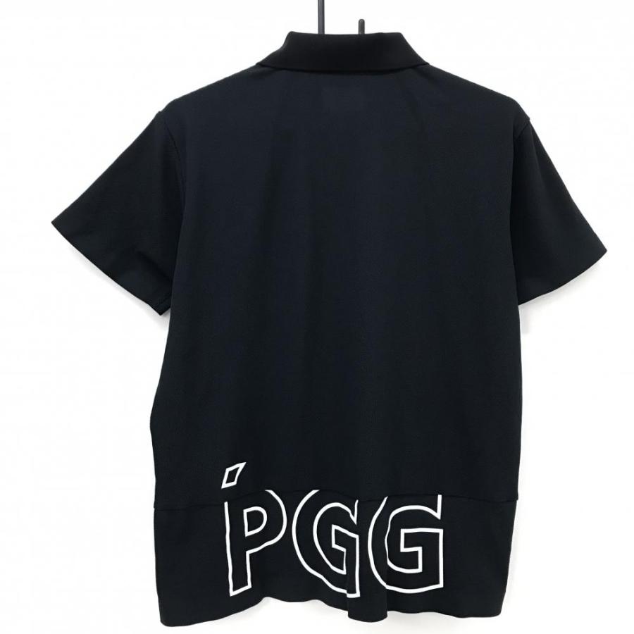 PEARLY GATES 黒 ポロシャツ　5 PGG 【超美品】PGGパーリーゲイツ 半袖ポロシャツ 黒×白 後裾