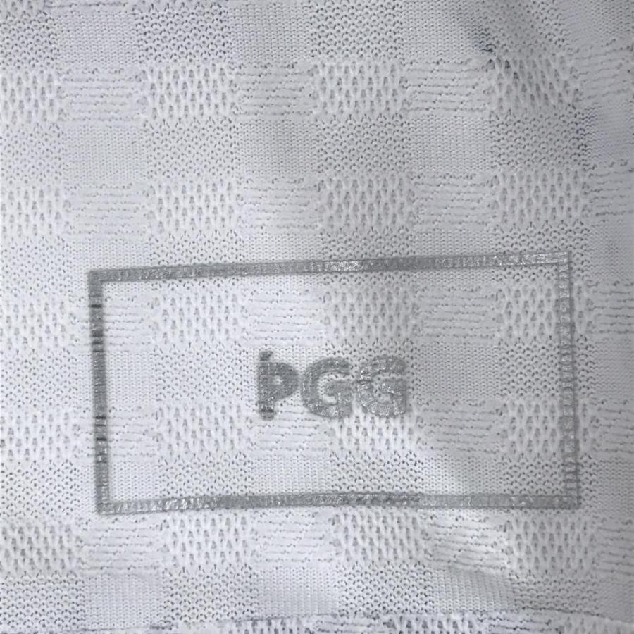 PGG 【美品】PGGパーリーゲイツ 半袖シャツ 白×グレー 総柄 ハーフ