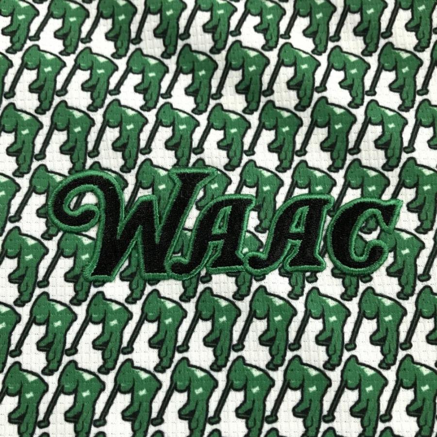 WAAC 【新品】ワック 半袖ポロシャツ グリーン×白 総柄 ゴルファー
