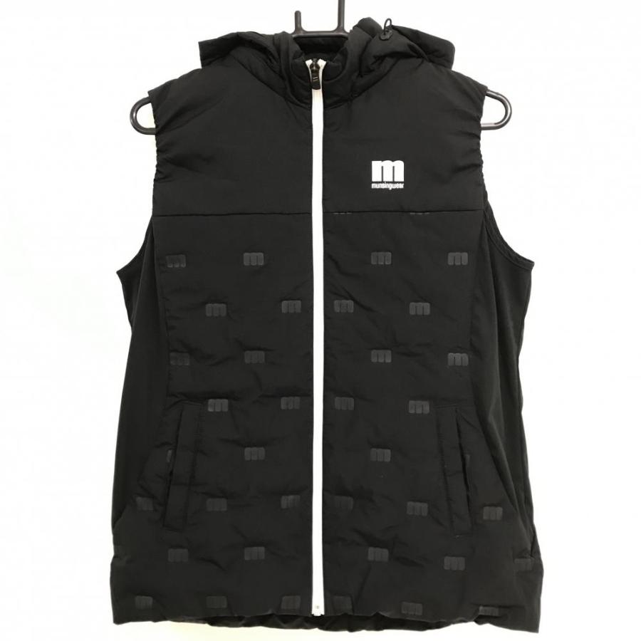 美品 マンシングウェア ダウン ノースリーブ ワンピース ベスト ゴルフ 黒 L Munsingwear（マンシングウェア） 【美品】マンシングウェア ダウン