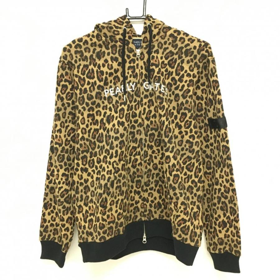 ✨未使用品✨パーリーゲイツ　クルーネックニット 2022年　レオパード　Mサイズ セール・アウトレット】カシミヤ レオパード柄 ダブルジャカード
