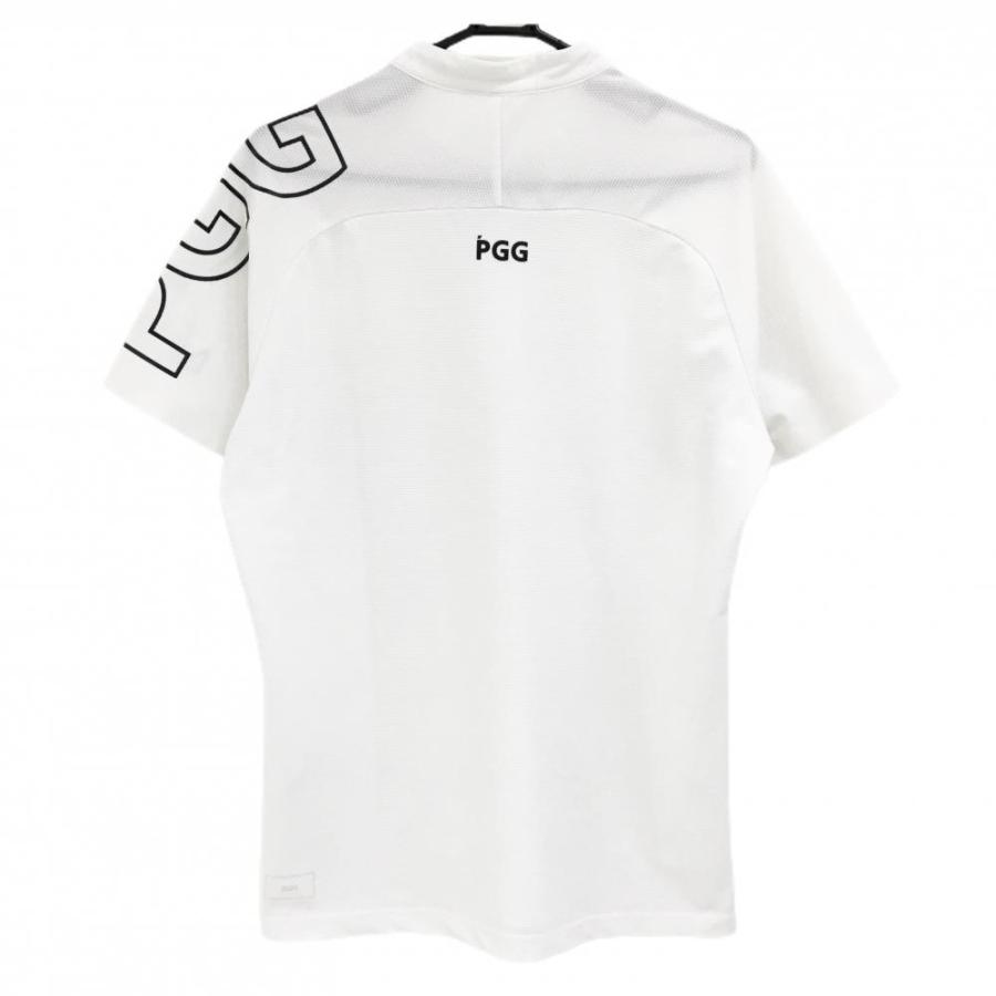 PGG 【超美品】PGGパーリーゲイツ 半袖シャツ 白×黒 織生地 ハーフ