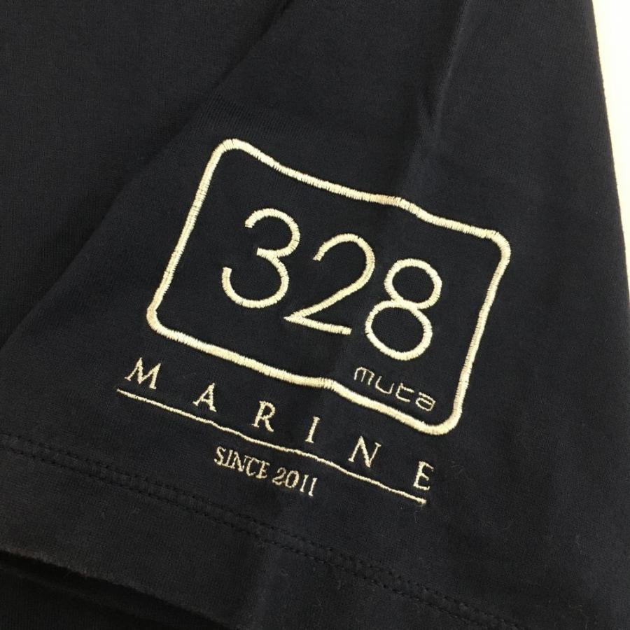muta MARINE（ムータマリン） 半袖ハイネックシャツ ネイビー×白