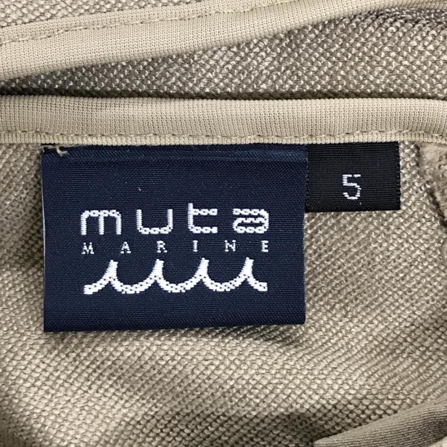 muta MARINE（ムータマリン） パーカー ベージュ×黒 ロゴシリコン 斜め
