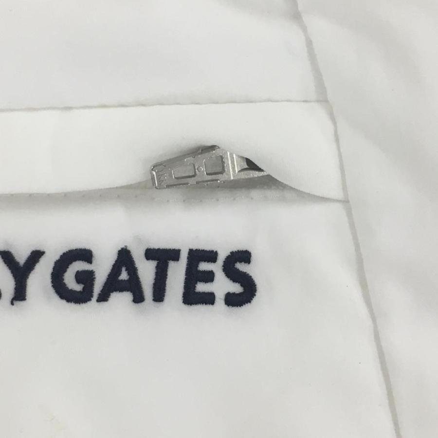 PEARLY GATES パーリーゲイツ　中綿入り　ロゴ　パンツ　メンズ　白　M PEARLY GATES（パーリーゲイツ） 中綿パンツ 白 ロゴ地模様 裾ロゴ