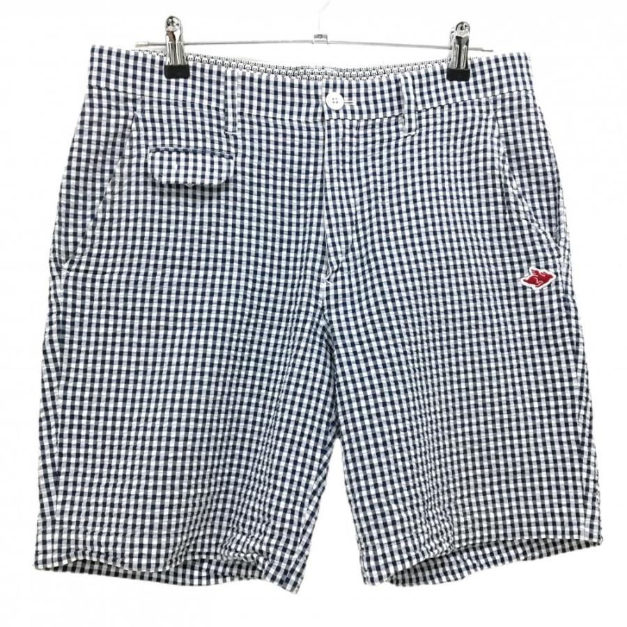 新品未使用 完売】パーリーゲイツ ハーフパンツ 5 チェック柄 ネイビー