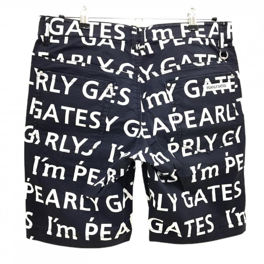 PEARLY GATES（パーリーゲイツ） ハーフパンツ ネイビー×白 ロゴ総柄