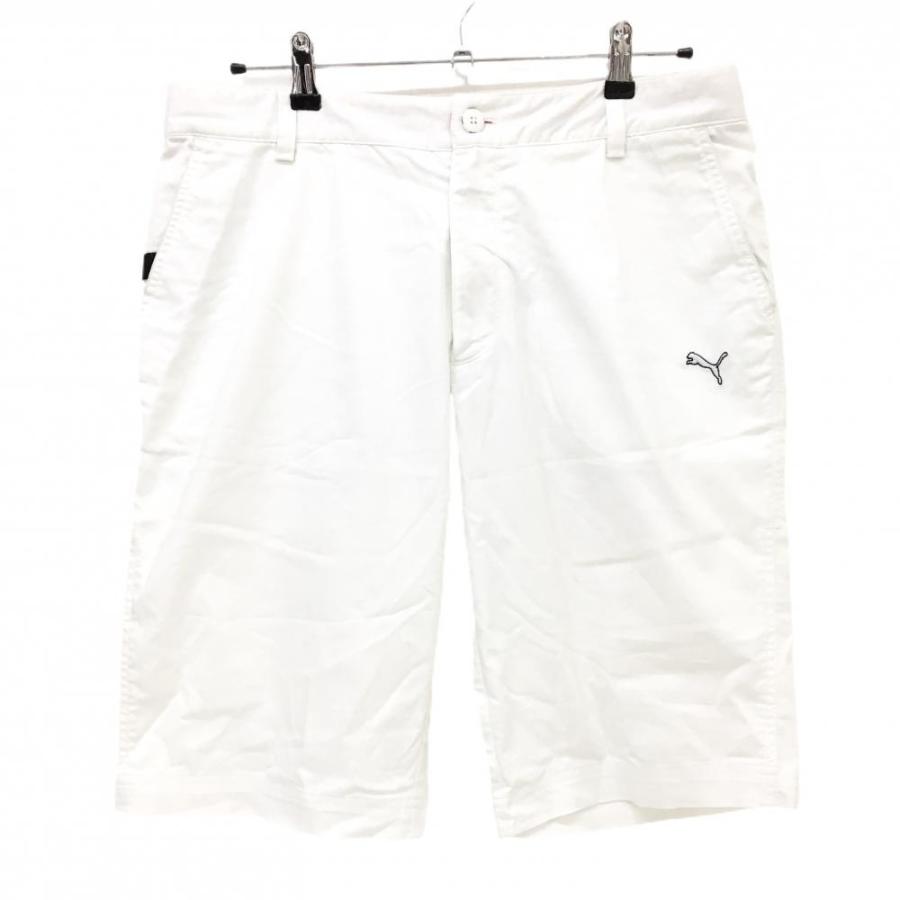 PUMA（プーマ） ハーフパンツ 白 ロゴ刺しゅう メンズ XL ゴルフウェア