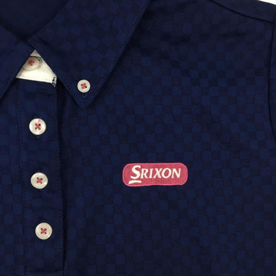 SRIXON 【超美品】スリクソン 半袖ポロシャツ ネイビー ブロック
