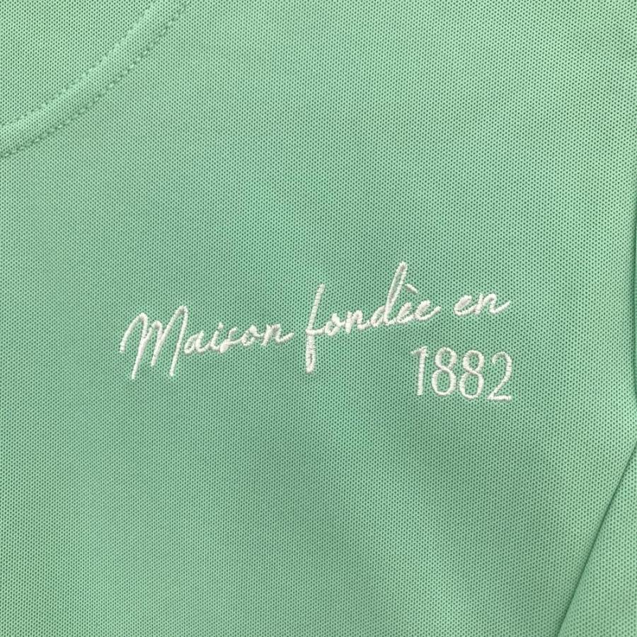 【美品】ルコックゴルフ 半袖ポロシャツ ライトグリーン系×白　レディース M le coq sportif GOLF（ルコックスポルティフ ゴルフ） 【新品