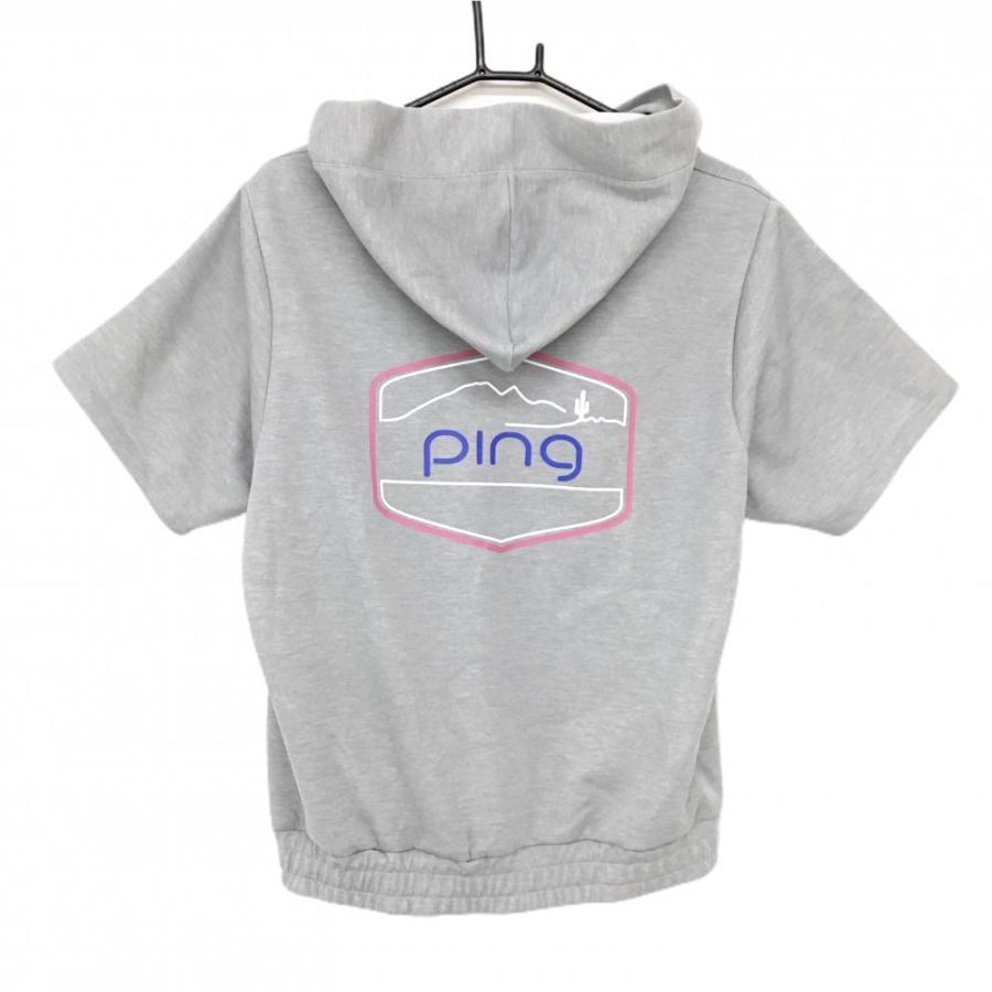 PING（ピン） 【超美品】ピン 半袖パーカー グレー バックプリント