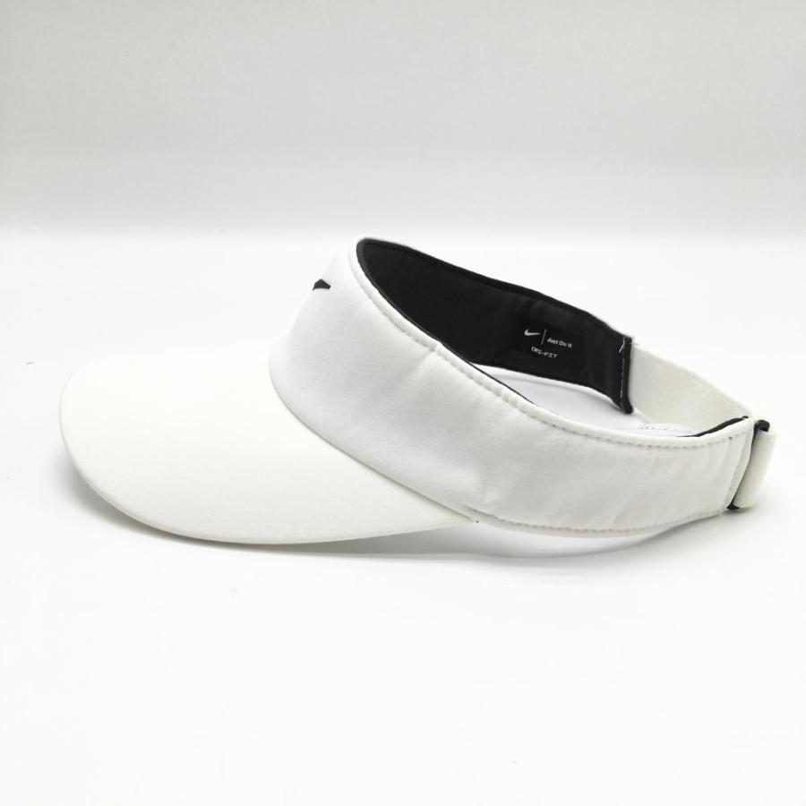 NIKE（ナイキ） 【超美品】ナイキ つば広サンバイザー 白 DRI-FIT ロゴ