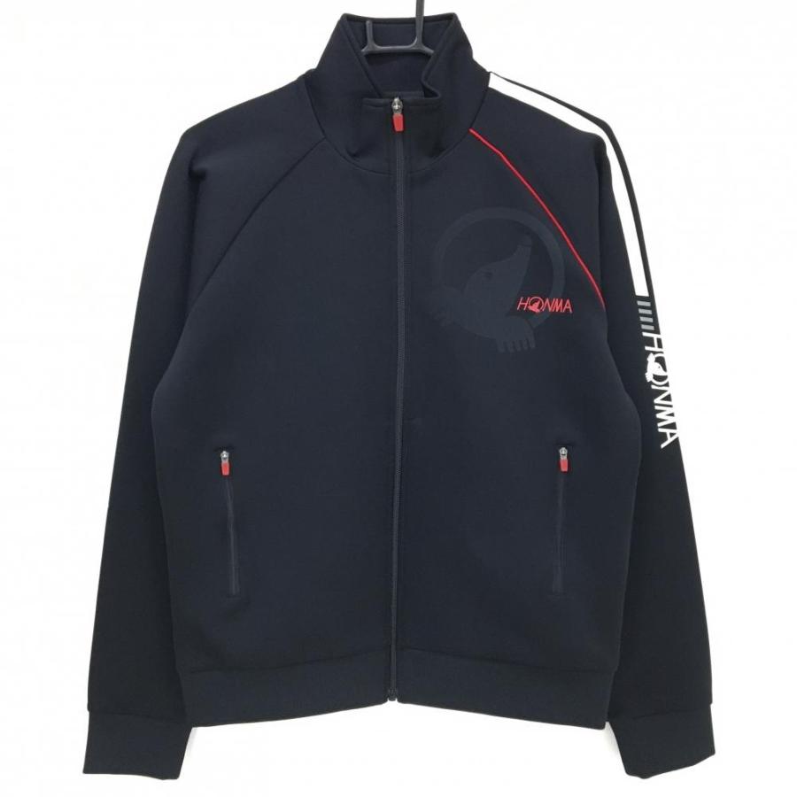 希少品　非売品　本間ゴルフブルゾン HONMA GOLF（本間ゴルフ） 【美品】ホンマ ジャケットブルゾン 黒×白