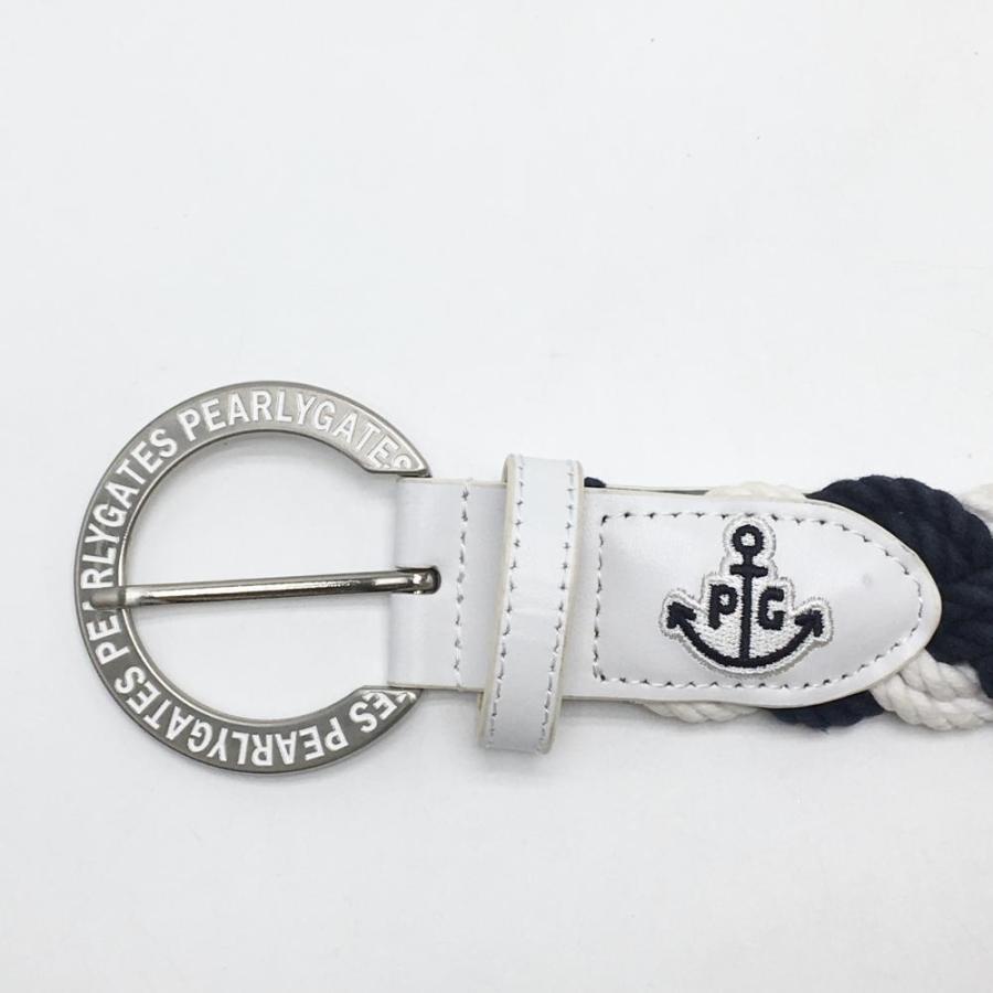 ①新品 パーリーゲイツ PEARLY GATES ベルト ゴルフロゴ ホワイト PEARLY GATES（パーリーゲイツ） ベルト 白 ロゴエンボス加工 メンズ