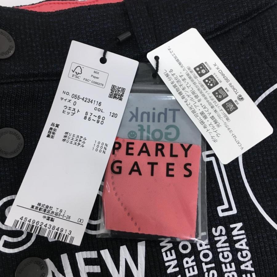 新品 パーリーゲイツ スカートゴルフ サイズ00 XS グレー ネイビー パーリーゲイツ PG 【ストレッチ】PGモノグラムプリーツスカート