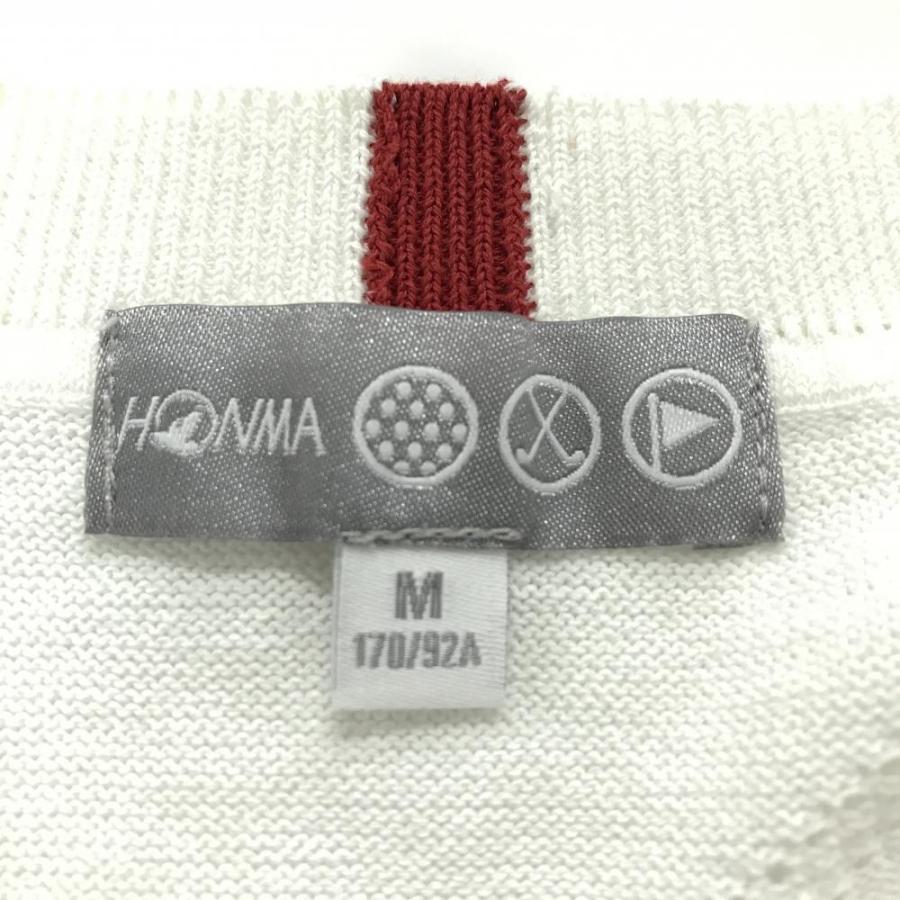 HONMA GOLF（本間ゴルフ） 【美品】ホンマ ニットベスト 白×黒 胸元