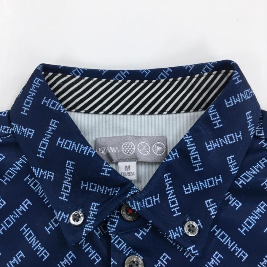 HONMA GOLF（本間ゴルフ） 【美品】ホンマ 長袖ポロシャツ ネイビー×白