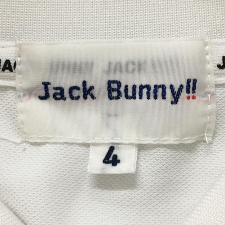 Jack Bunny!!（ジャックバニー） 半袖ポロシャツ 白×黒 ロゴプリント