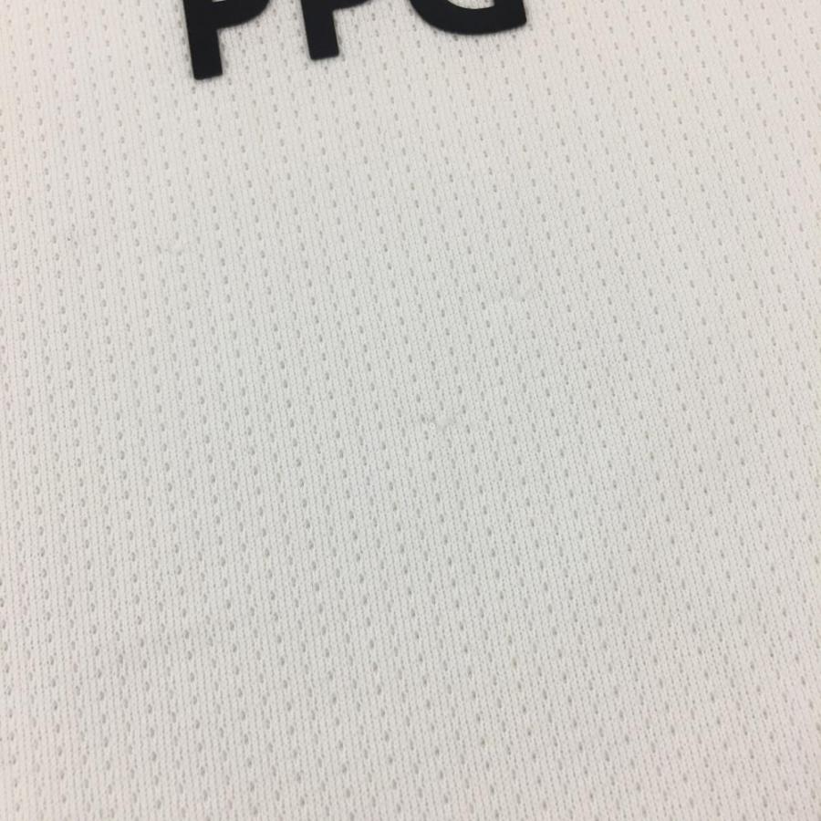 PGG PGGパーリーゲイツ ノースリーブシャツ 白×黒 ハーフジップ バック