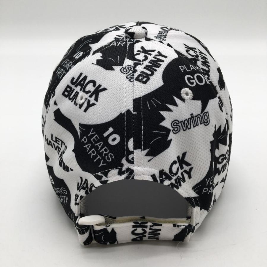 Jack Bunny!!（ジャックバニー） キャップ 白×黒 総柄 ロゴ 英字 FR