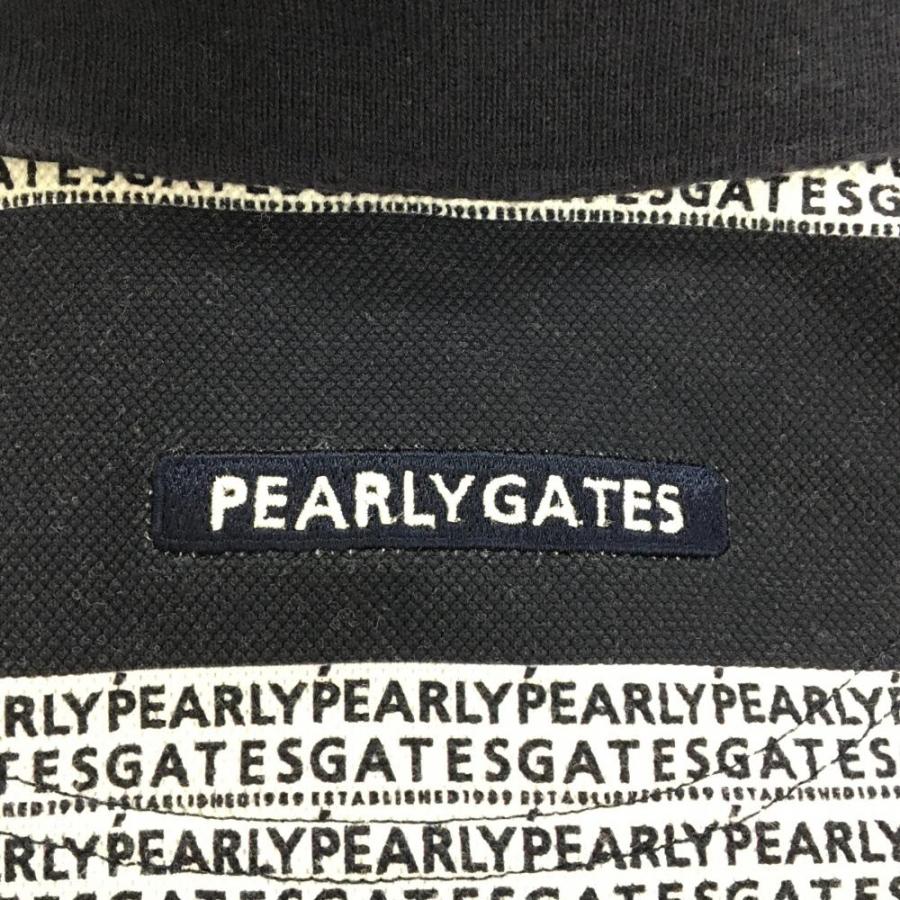 PEARLY GATES（パーリーゲイツ） 半袖ポロシャツ ネイビー×白 ロゴ