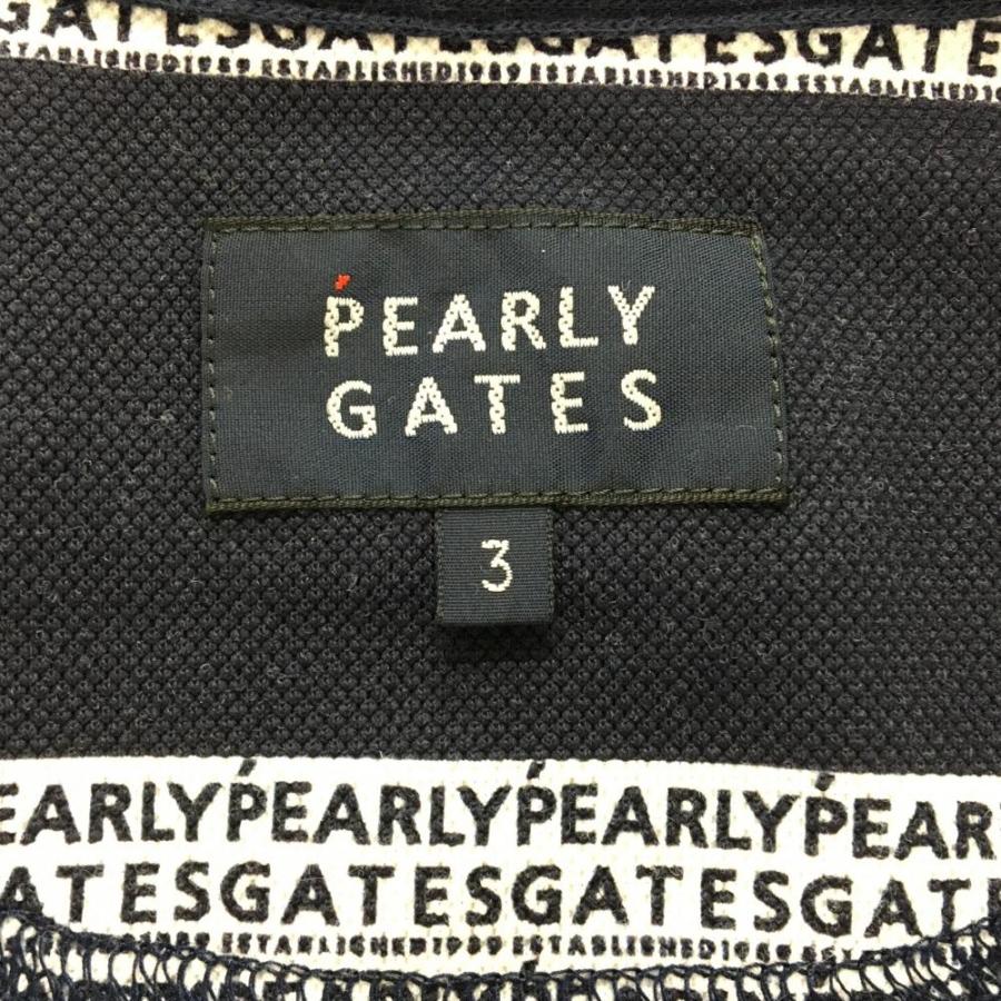 PEARLY GATES（パーリーゲイツ） 半袖ポロシャツ ネイビー×白 ロゴ