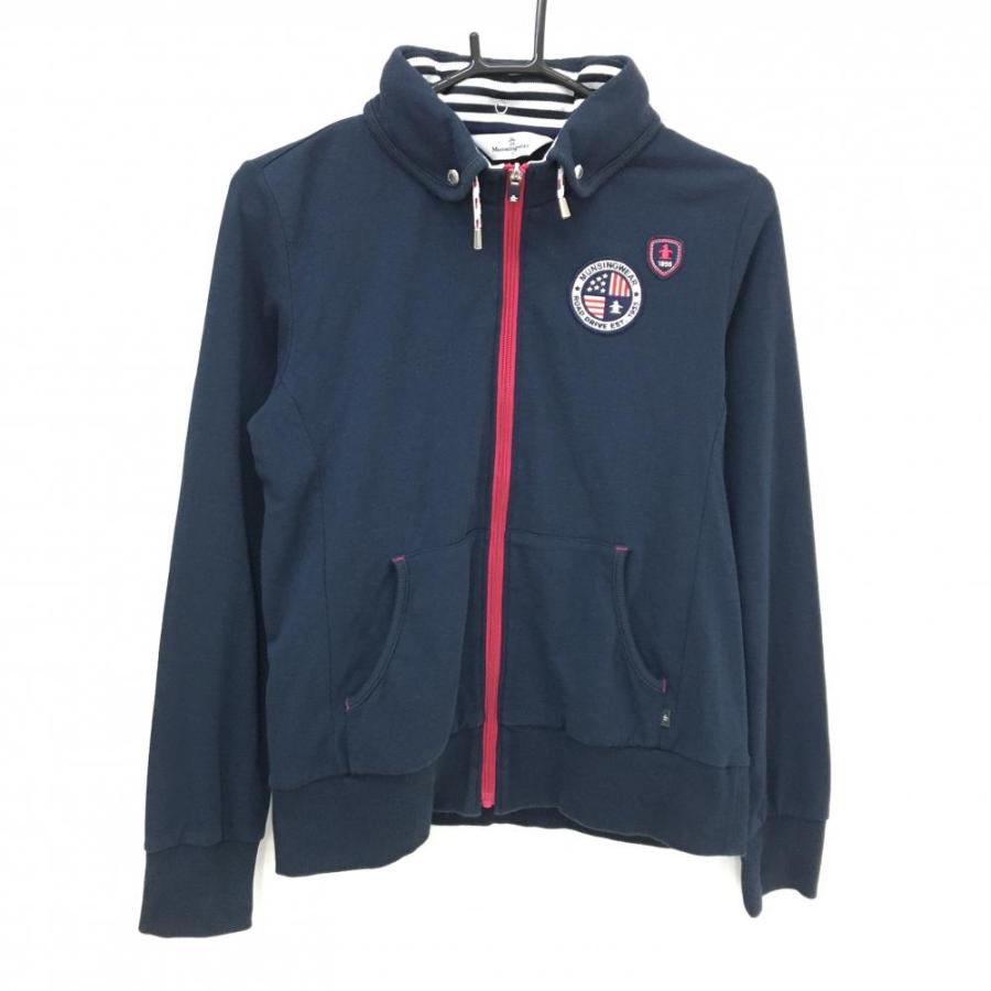 ⭐️Munsing Wear ゴルフ　フード付きジャケット Munsingwear（マンシングウェア） ジャケット ネイビー×ピンクレッド レディースウェア