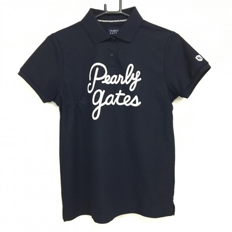PEARLY GATES（パーリーゲイツ） 半袖ポロシャツ ダークネイビー×白 
