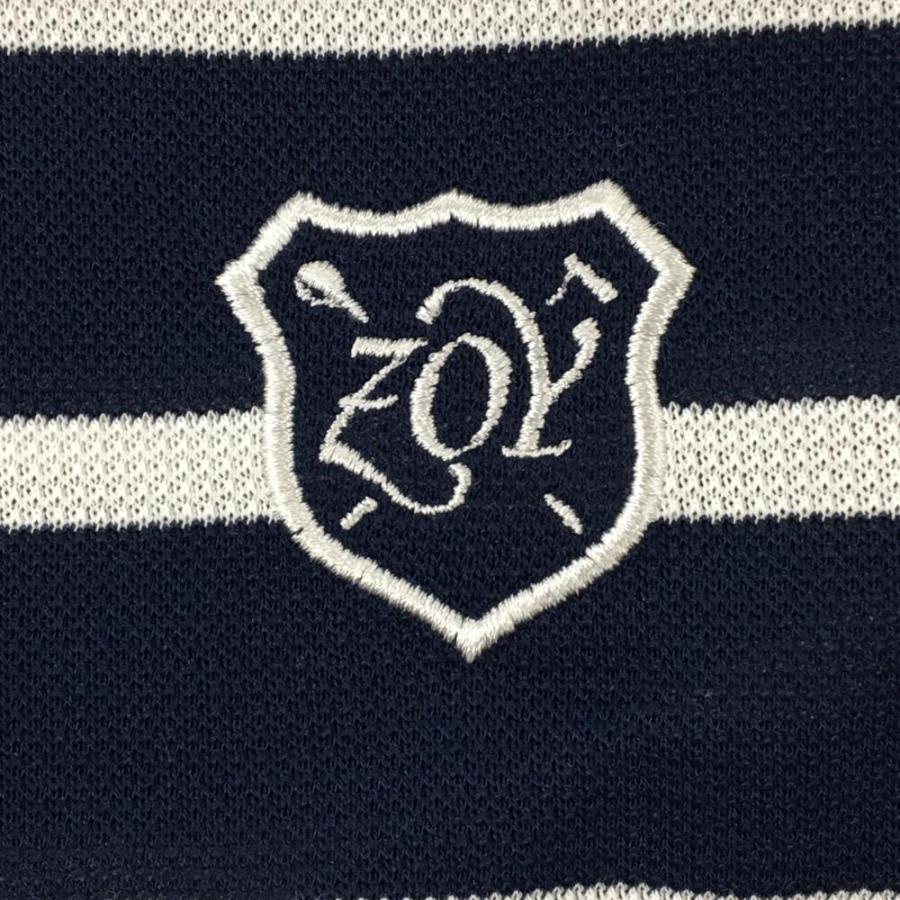 ZOY ゾーイ　マイクロドット ネイビー ハイネック　ワンピース40 極美品 ZOY（ゾーイ） 【新品】ゾーイ 半袖ハイネックシャツ ネイビー×白