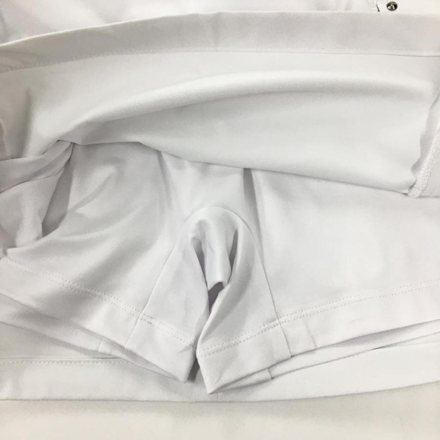 新品】アニューゴルフ スカート 白×黒 ロゴ刺しゅう サイドゴム 内側