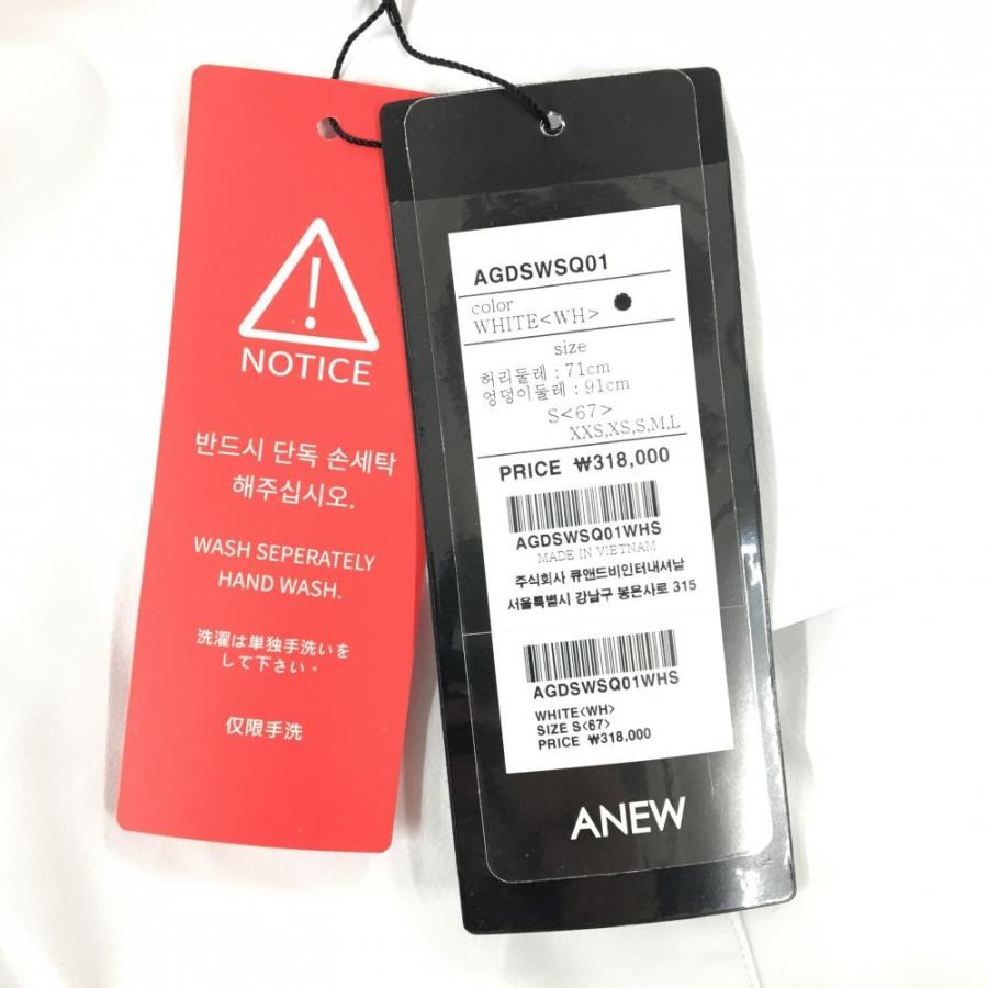 新品】アニューゴルフ スカート 白×黒 ロゴ刺しゅう サイドゴム 内側