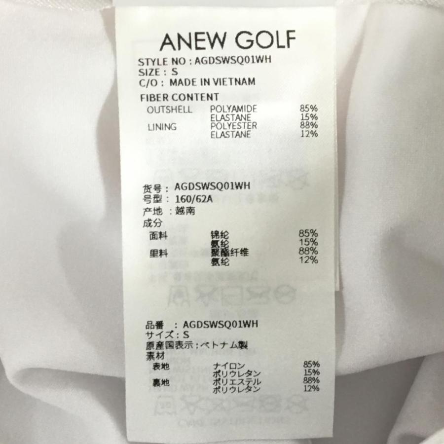 新品】アニューゴルフ スカート 白×黒 ロゴ刺しゅう サイドゴム 内側